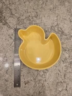 93-duck13 Chantal Yellow Duck Shaped Baking Dish 2 Cup Oven Safe