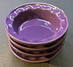 93-pde13 Chantal Memory Collection 5 Inch Purple Ceramic Pie Dish 1.5 Cup. # 4pc