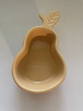 93-pr12 Chantal Pear Shape Gold Mustard Yellow Glazed Bakeware Dish 2003 Ceramic Ramekin