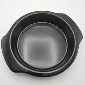 93-rd20 Chantal 1 Quart Black 8 Inch Round Ceramic Cake/casserole Dish Bakeware Oven-safe Euc
