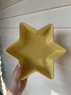 93-stv22 Chantal Yellow Star Shaped Dish 1 Quart