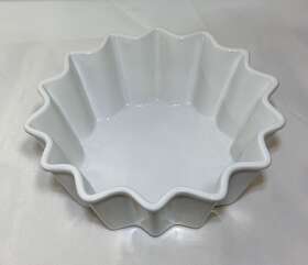 93-subr20 Chantal Bakeware White 1.5 Quart 14 Point Star Pie Dish Bowl