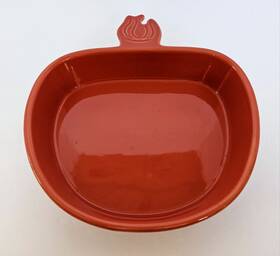 93-tm22 Chantal Rust Orange Onion Shape Stoneware 1 Quart Baking Dish Casserole Fall Autumn