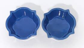 93-tv12-1 Chantal 2 1 Cup Compass Ramekins Talavera Collection Cornflower Blue Fancy Shape