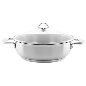Slin75-260 Chantal Induction 21 Steel 5 Quart Chefs Pan With Glass Lid