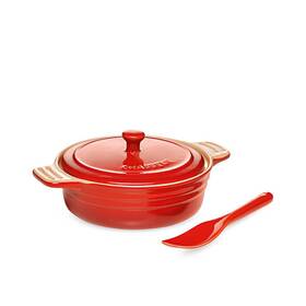 19307 Chasseur La Cuisson Camembert Baker With Cheese Spreader Red 12.5cm