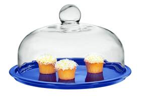 19441 Chasseur La Cuisson Cake Platter With Lid 26cm Sky Blue