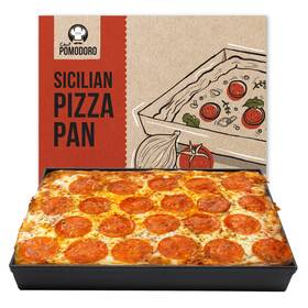 Chef Pomodoro 810116040353 Sicilian Deep Dish Square Pizza Pan 13.2 X 1.5 Inch Non-stick Alum Chef Pomodoro 810116040353 Sicilian Deep Dish Square Pizza Pan 13.2 X 1.5 Inch Non-stick Alum
