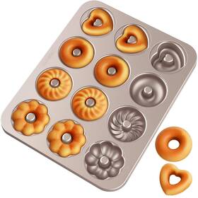 Jx-wk9288 Chefmade Donut Mold Cake Pan 12 Cavity Fluted Flower Tin Heavy Duty Steel No Jx-wk9288 Chefmade Donut Mold Cake Pan 12 Cavity Fluted Flower Tin Heavy Duty Steel No