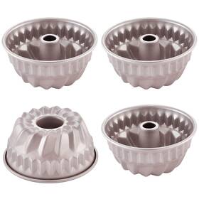 Wk9033-4 Chefmade Mini Tube Pan Set 4-inch 4pcs Non-stick Kugelhopf Mold