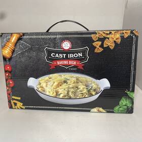 Cc-274wht Chefs Counter New In Box Chef S Cast Iron Baking Dish-heavy Duty Oven Safe Durable