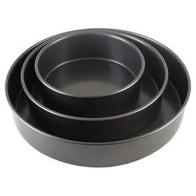 5233128 Chicago Metallic Professional Non Stick 3piece Round Cake Pan Bakeware Set Gray