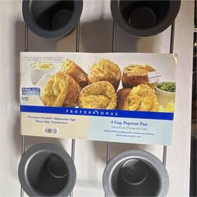 5237468 Chicago Metallic Professional 6 Cup Popover Pan Non-stick Heavy-duty Silver