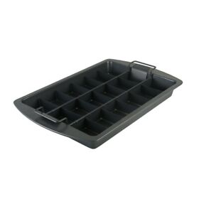 Chicago Metallic Slice Solutions Brownie Cake Pan Set Non Stick 18 Perfect Slices