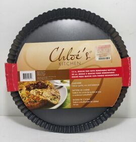203-163 Chloes Kitchen 12inch X 3inch Deep Quiche Pan With Removable Bottom-new 203-163 Chloes Kitchen 12inch X 3inch Deep Quiche Pan With Removable Bottom-new