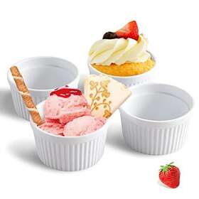 Cinf 700713110156 White 14 Oz Set Of 4 Souffle Dishes Ramekins Oven Microwave Safe Bowls Creme Cinf 700713110156 White 14 Oz Set Of 4 Souffle Dishes Ramekins Oven Microwave Safe Bowls Creme
