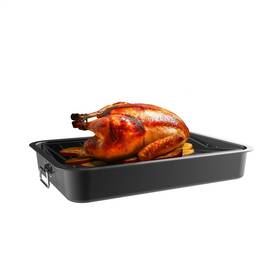 M030311 Classic Cuisine Roasting Pan Large Wire Rack Insert Drip Drain Fat Turkeys Hams 16.5 X 12 Inch