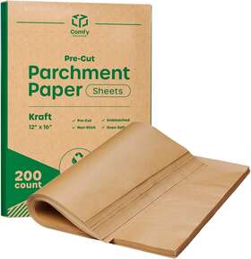 Comfy Package 689830083508 200 Count 12 X 16 Inch Precut Baking Parchment Paper Sheets Unbleached