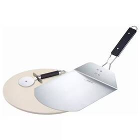Concord 445027837810 13 Inch Pizza Stone Set With 13.5 Peel And Cutter