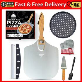 Connsole Casa 705353117510 6pc Pizza Oven Accessories Set -12 Inch X14 Peel 12 Perforated Pan Connsole Casa 705353117510 6pc Pizza Oven Accessories Set -12 Inch X14 Peel 12 Perforated Pan