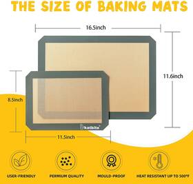 Consumer Products 726084429550 Silicone Baking Mat Set 11.6 In X 16.5 Reusable And Nonstick 3 Pieces Bakeware