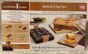 Copper Chef 752356820169 Bake And Crisp Pan 4 Piece Set Non Stick 11 X 7 2 As Seen On Tv
