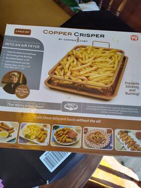 170601 Copper Chef Box Rtl Eng V5 Crisper 2-piece Non-stick Rectangle Basket And Tray Set