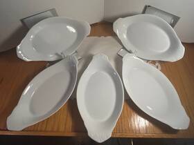 Cordon Bleu 033805900510 Set Of 5 Bia White Oval Porcelain Au Gratin Bowls
