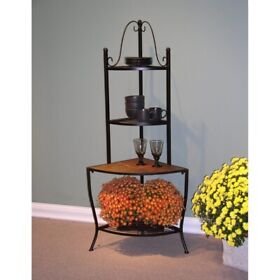 4dc-601617 Corner Bakers Rack With Slate Top