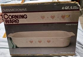A-21-177 Corning Ware Vintage 4 Quart Open Roaster Forever Yours Damage Packaging