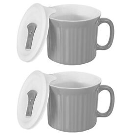 Corning Ware Colours Pop-ins 20-oz Soup Mug With Lid 2 Pack Tomato