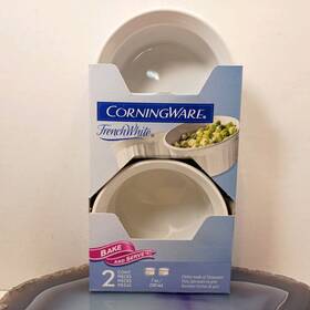 Corningware 071160312333 2x French White 7 Oz Round Ramekins Serving Baking Stoneware 200ml Corningware 071160312333 2x French White 7 Oz Round Ramekins Serving Baking Stoneware 200ml