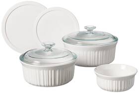 1048149 Corningware French White 7-pc Ceramic Bakeware Set With Lids Chip And Crack R 1048149 Corningware French White 7-pc Ceramic Bakeware Set With Lids Chip And Crack R