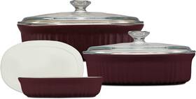 1149701 Corningware Ceramic Bakeware Set With Lids Chip And Crack Resistant Stoneware 1149701 Corningware Ceramic Bakeware Set With Lids Chip And Crack Resistant Stoneware