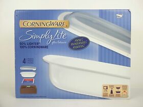 1078937 Corningware 4 Piece Simply Lite 3 Qt Rectangle Casserole Dish Carrier Hot Cold