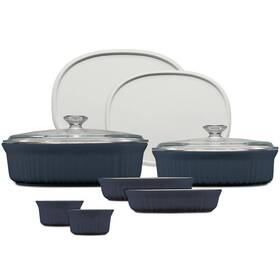 86518036 Corningware French Colors 10pc Ceramic Bakeware Set - Navy Oval Dishes 86518036 Corningware French Colors 10pc Ceramic Bakeware Set - Navy Oval Dishes