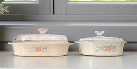 A-10-b Corningware A-2-b Vintage Corning Ware Bake Symphony Casserole Set Of 2 With Pyrex Lids