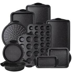 Country Kitchen 192598242525 Nonstick Stackable Bakeware Set - Durable Easy Release Baking Black 10