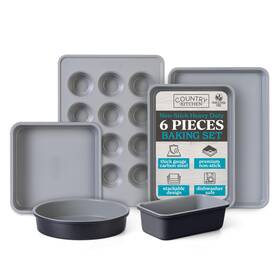 Country Kitchen 729016829855 Baking Pans Set - 6 Pc Non Stick Heavy Duty Sets Toxic Bakeware