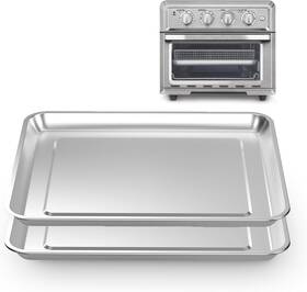 Cowherding 705353677809 2 Pack Stainless Steel Baking Tray Pan Compatible With Cuisinart Toaster Oven