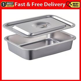 Cozystate 445009432477 4 Inch Extra Deep Lasagna Baking Pan With Lid 11x14.2inch 7.4 Quart Large Stainle