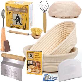 Criss Elite 686557542066 Sourdough Bread Baking Supplies Starter Kit Banneton Proofing Basket 9
