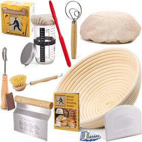 Criss Elite 686557542073 Sourdough Bread Baking Supplies Starter Kit Banneton Proofing Basket 9ftft Rou