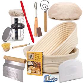 Criss Elite 686557542103 Sourdough Bread Baking Supplies Starter Kit Banneton Proofing Basket 9ftft Rou