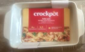 12439801 Crock-pot Artisan 3.7 Quart White Rectangular Stoneware Bake Pan Oven Safe