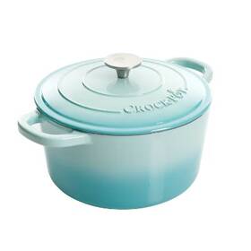 86932677 Crock-pot Artisan 5 Quart Round Dutch Oven Aqua Blue