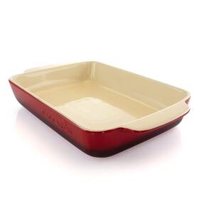 985112846m Crock-pot Bake Pan Artisan 5.6 Quart Red Stoneware Rectangle Glossy Oven Safe