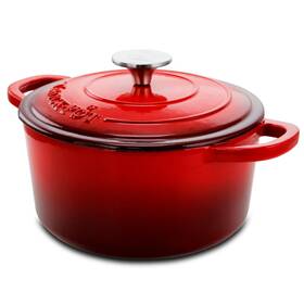 Crockpot 085081174130 Crock-pot Artisan 3 Quart Enameled Cast Iron Casserole With Lid Red N/a