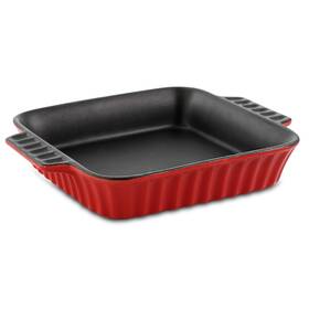 Crockpot 085081214324 Crock-pot Denhoff 8 Inch Non-stick Ribbed Casserole In Red X