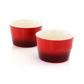 Crockpot 085081475756 Crock Pot Artisan 2 Piece 8 Ounce Stoneware Ramekin Set In Red Ounces